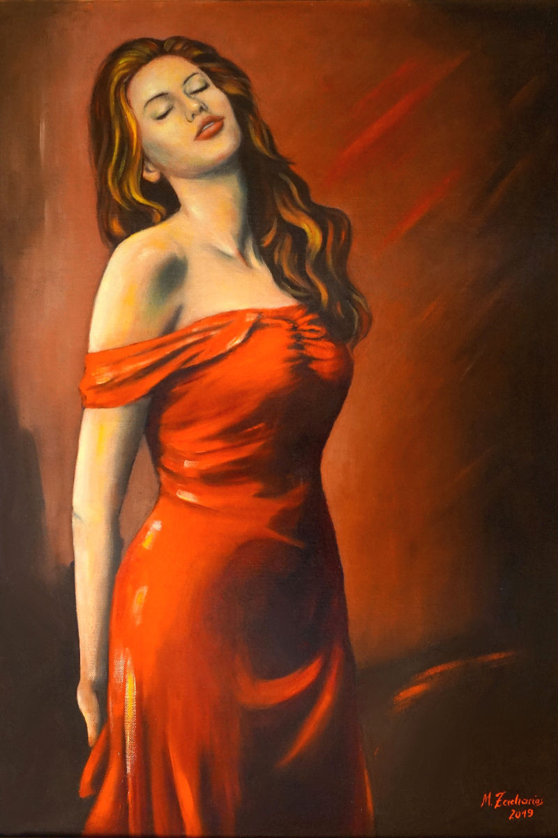 Lady im roten Kleid