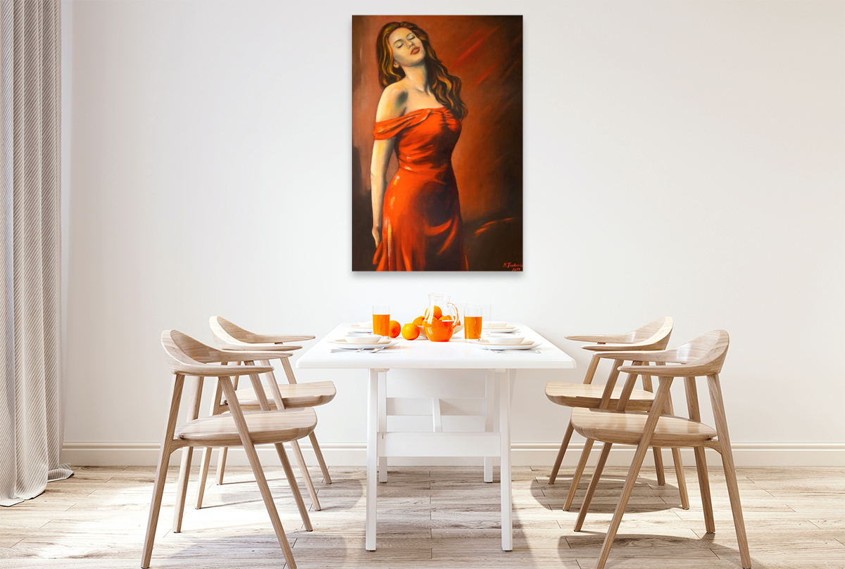 Lady im roten Kleid