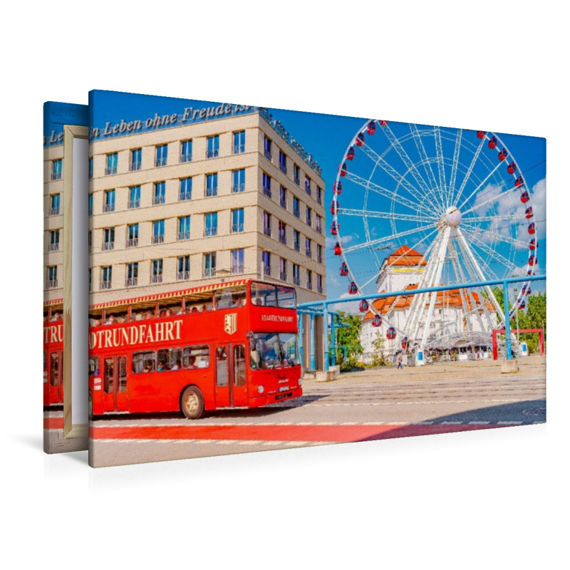 Dresden, Stadtrundfahrt Bus und Riesenrad in der Innenstadt