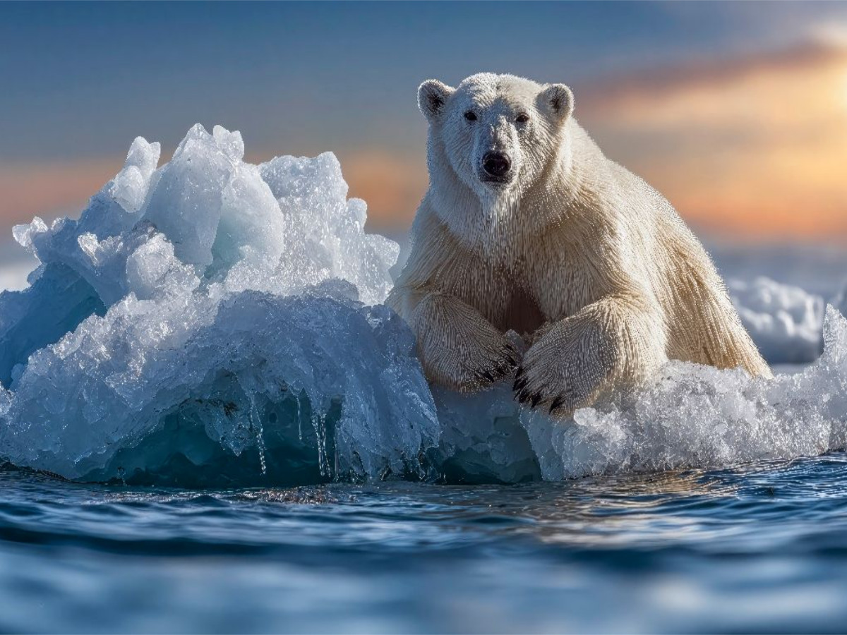 Auf einer Eisscholle treiben lassen