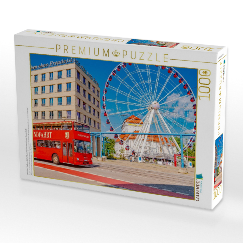 Dresden, Stadtrundfahrt Bus und Riesenrad in der Innenstadt