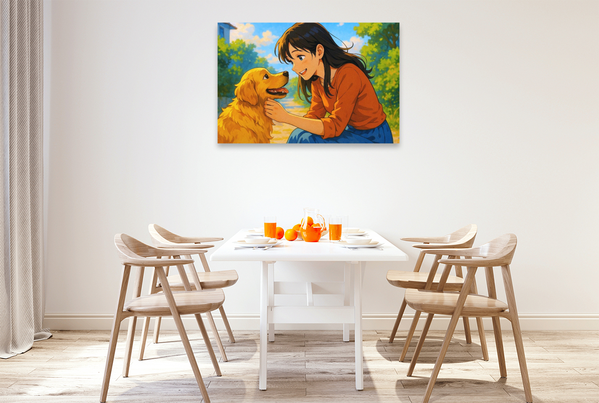 Liebe dein Haustier - Frau streichelt Hund