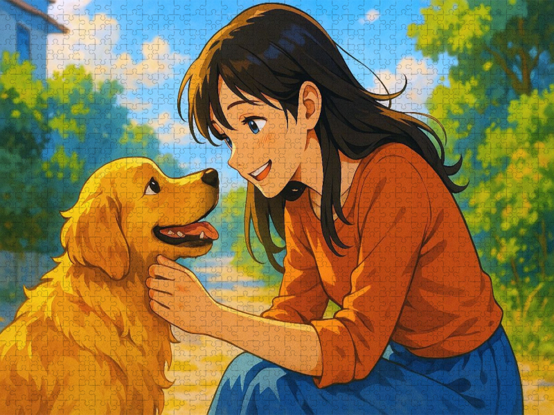 Liebe dein Haustier - Frau streichelt Hund