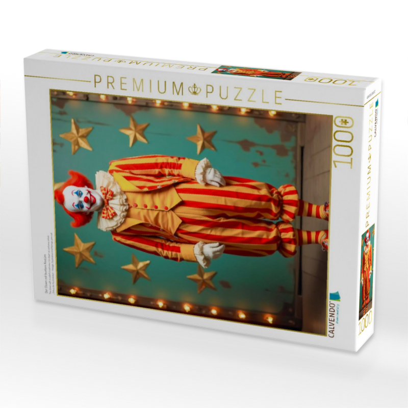 Der Clown mit buntem Kostüm