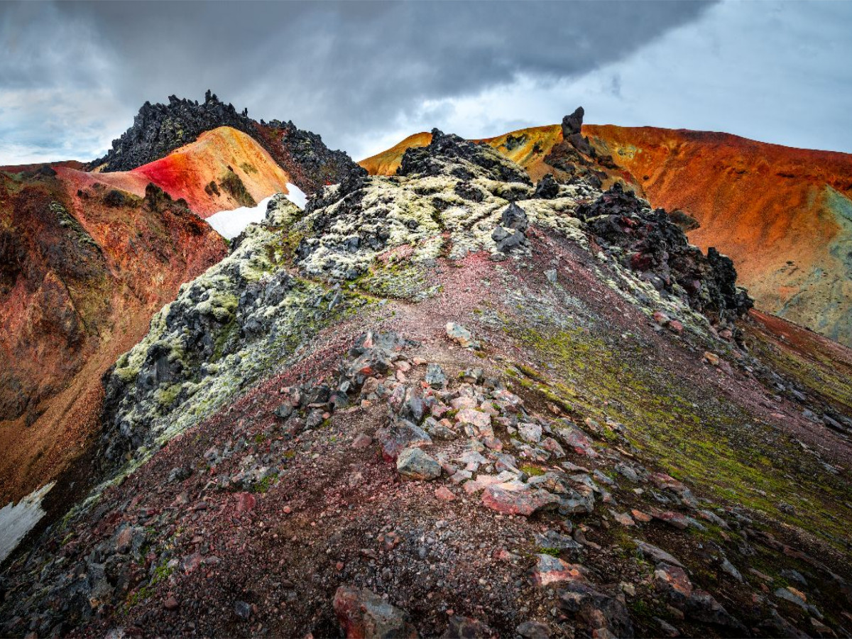 Island, Lavafeld in der Nähe des Vulkans Brennisteinsalda
