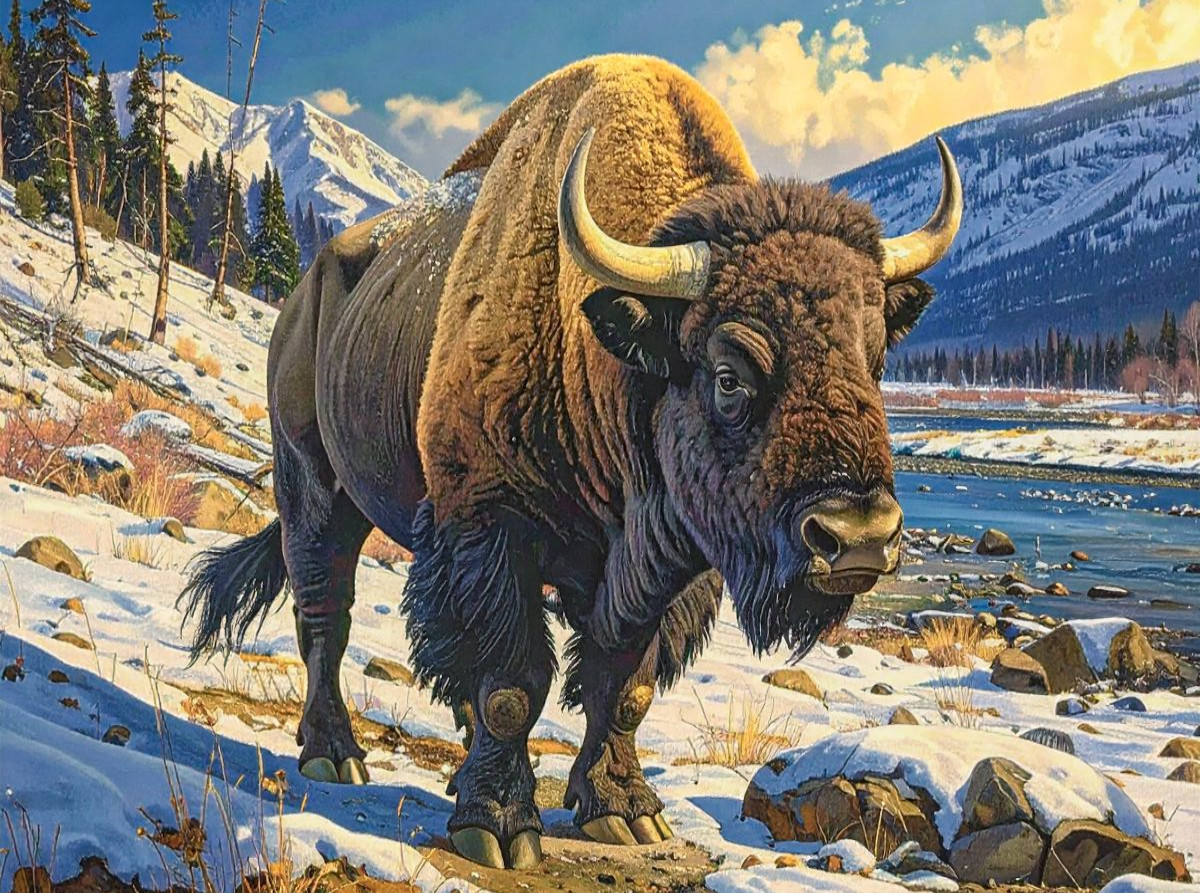 Das Wisent (Bos bonasus) ist das größte Landsäugetier Europas. Es ist knapp einer totalen Ausrottung entgangen.