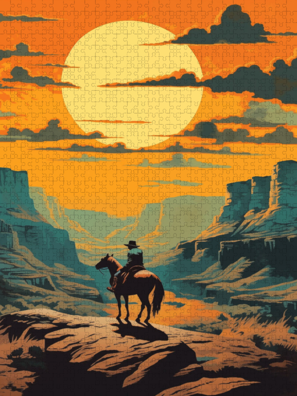 Canyon der Freiheit: Ein Cowboy im Abendrot