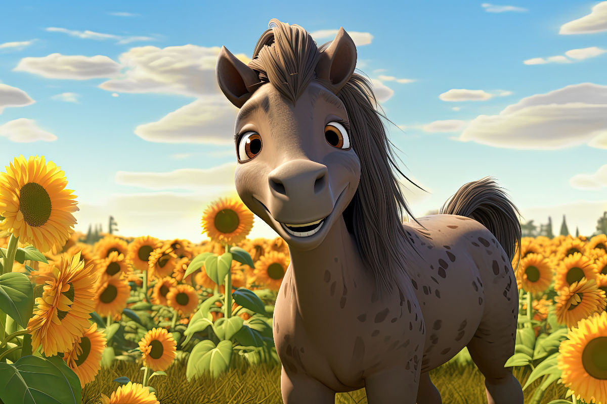 Pony Lorenzo liebt Sonnenblumen