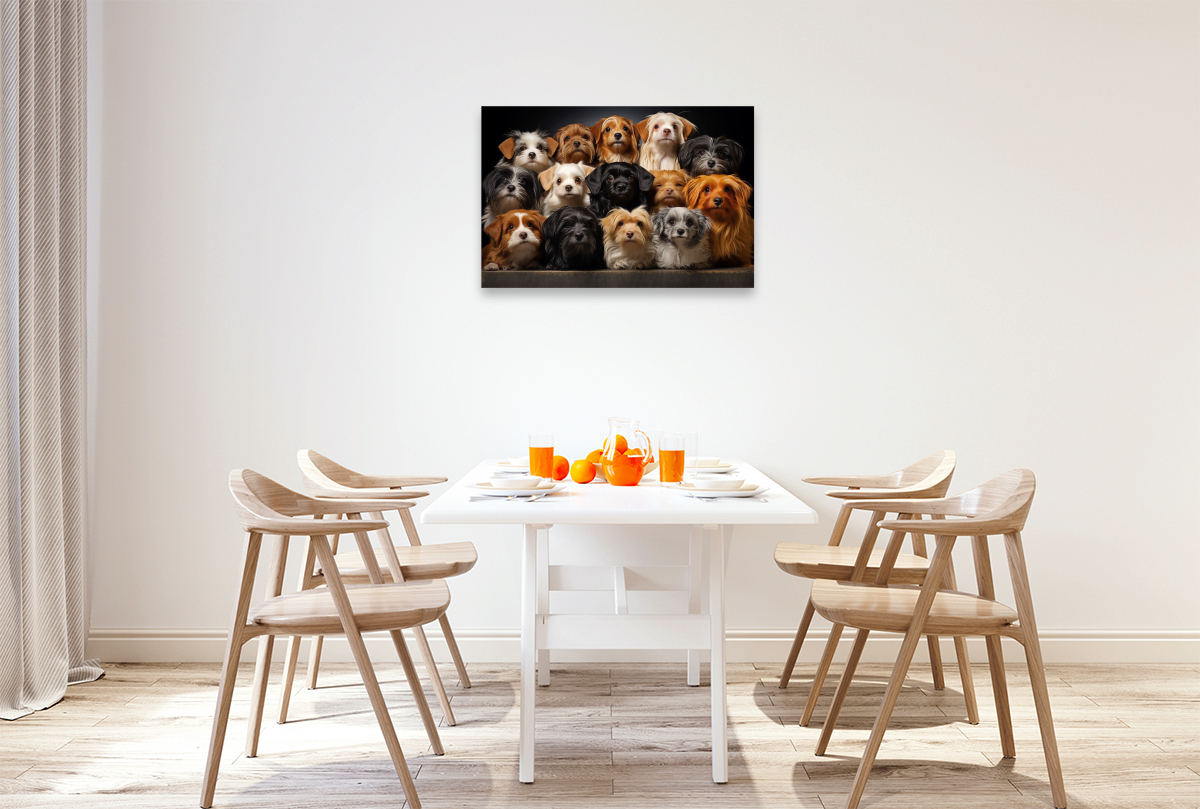Viele kleine Hunde auf einem Bild