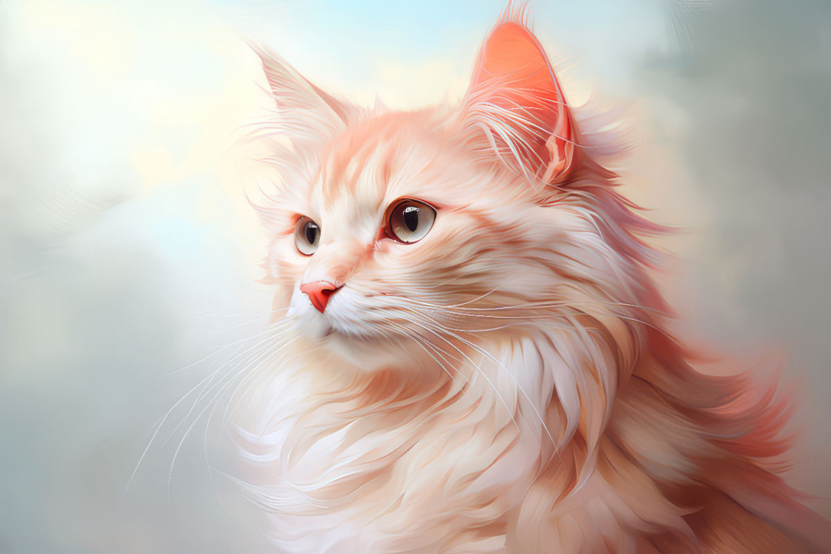 Cats in pastel style