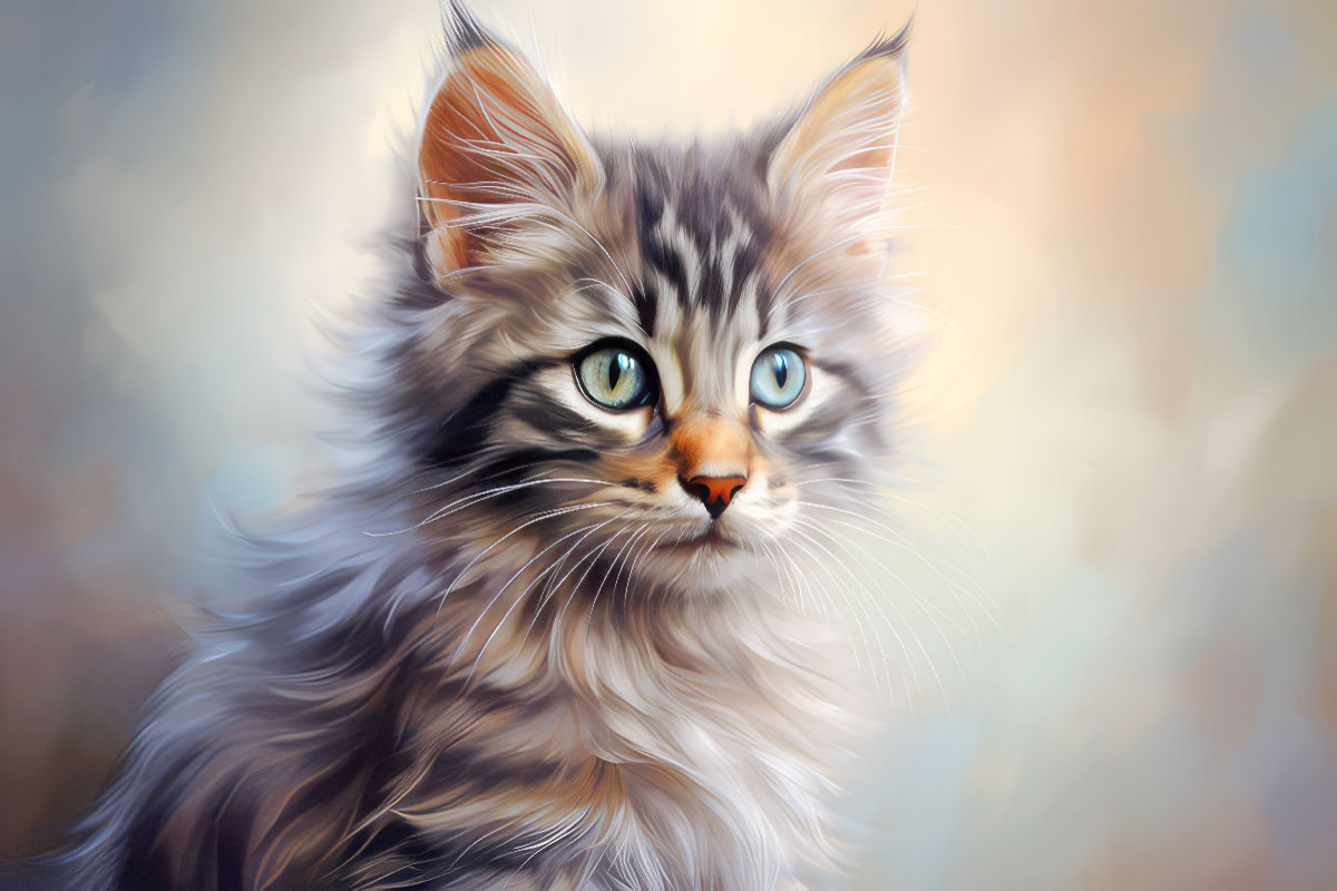 Cats in pastel style