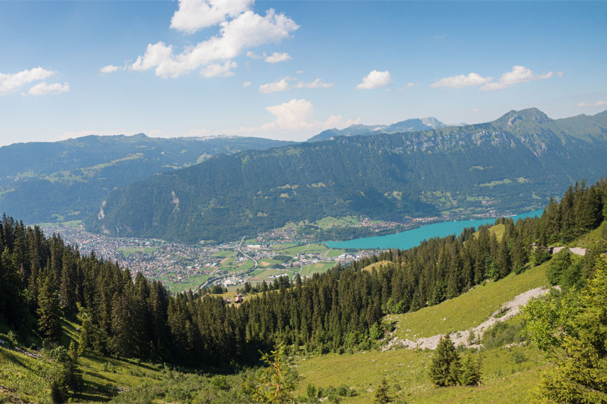 Aussicht von der Schynigen Platte auf Interlaken und Brienzersee