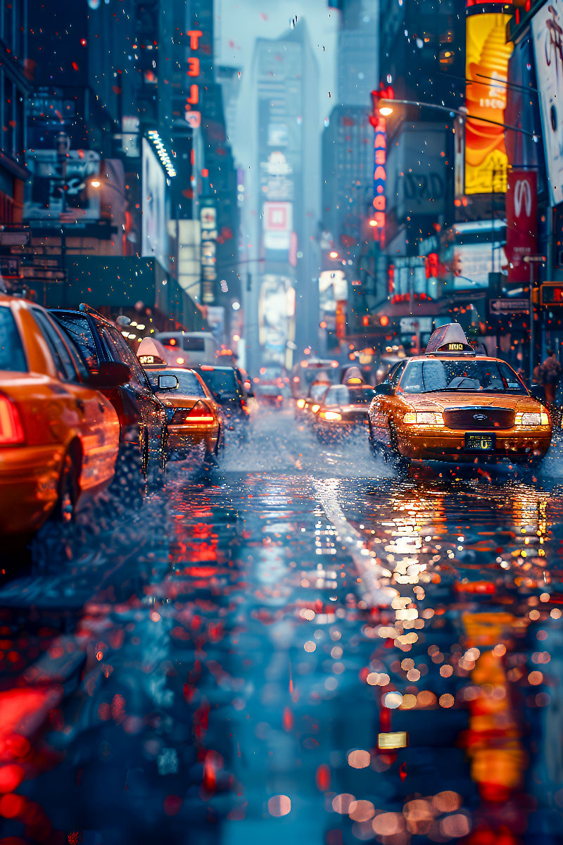 Großstadtleben im Regen