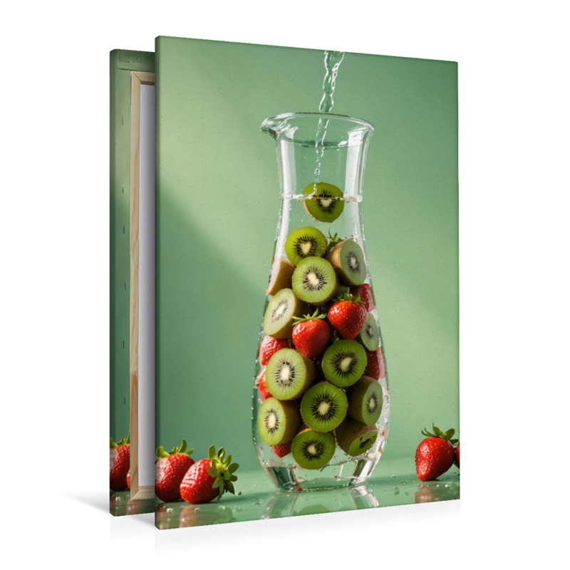 Infused Water Kreation mit Kiwis und Erdbeeren