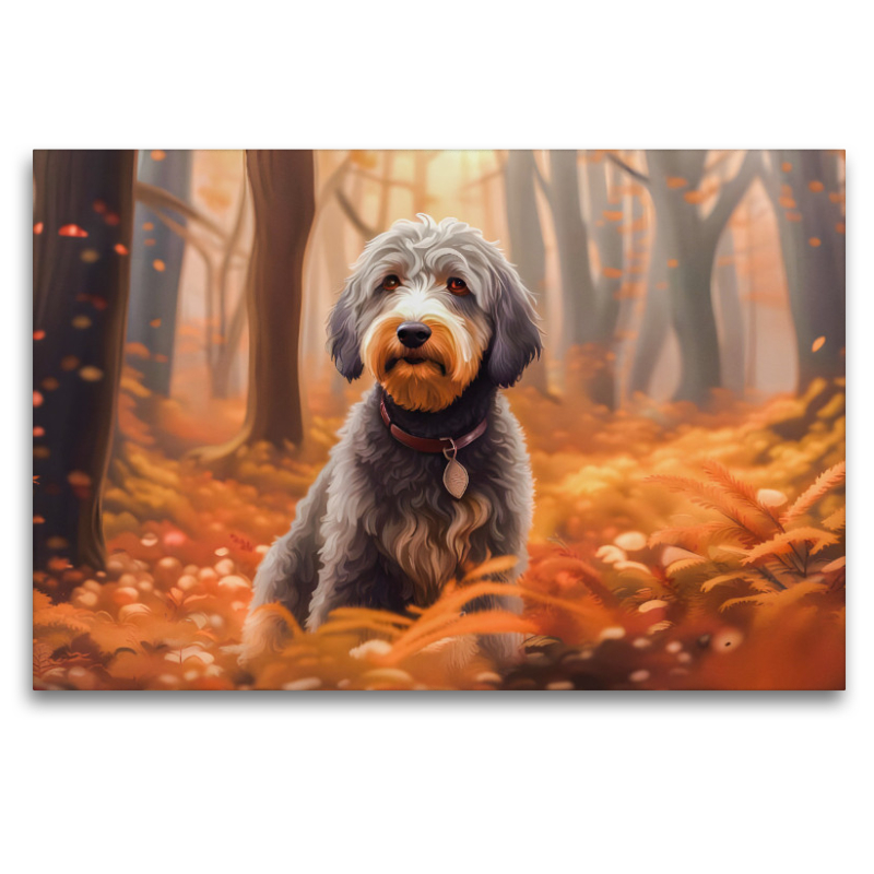 Aussiedoodle im Herbstwald