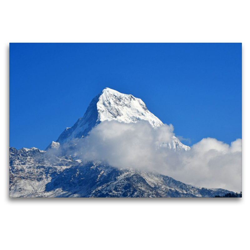 Der Annapurna South (7219 m) vom Himalayadorf Ghorepani (2870 m)