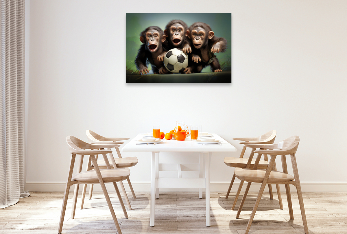 Football fever among the baby monkeys