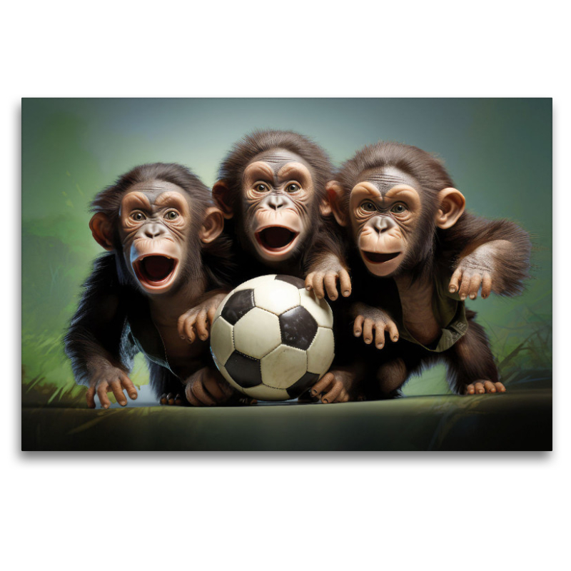 Football fever among the baby monkeys