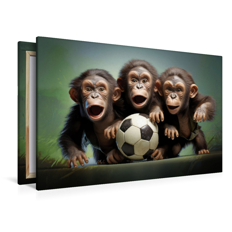 Football fever among the baby monkeys