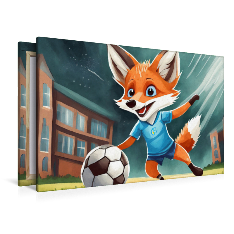 Ein Schlaufuchs beim Fußball spielen