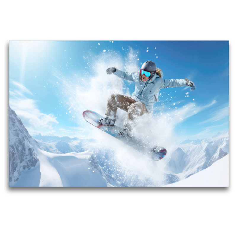 Snowboarders in action