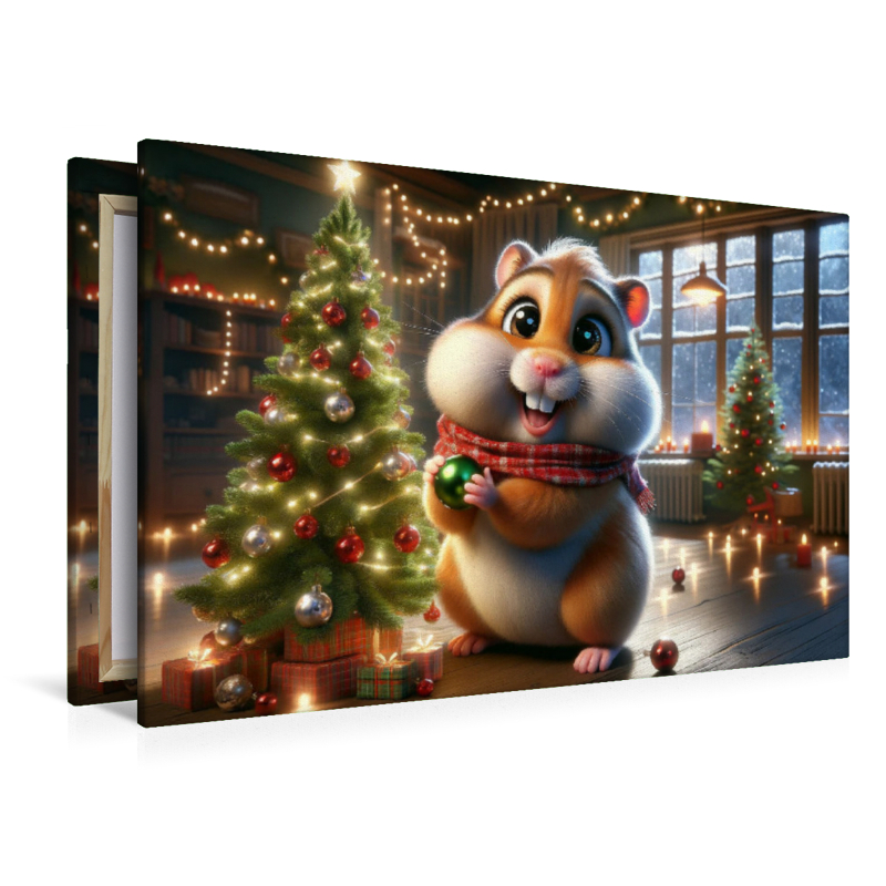 Weihnachtswunderland: Ein Hamster im Kerzenschein