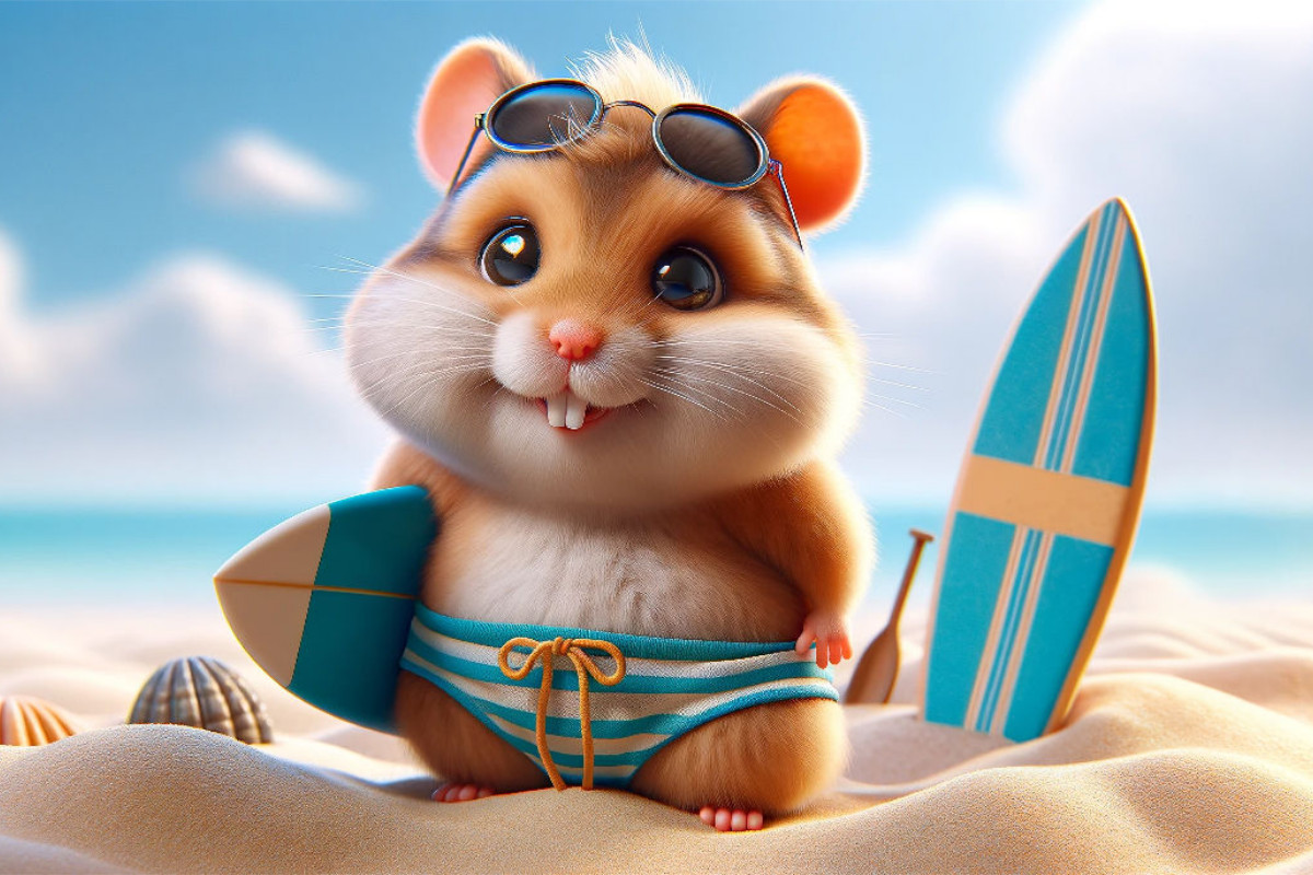 Sonnige Strandtage: Der Surf-Hamster und sein Sandabenteuer