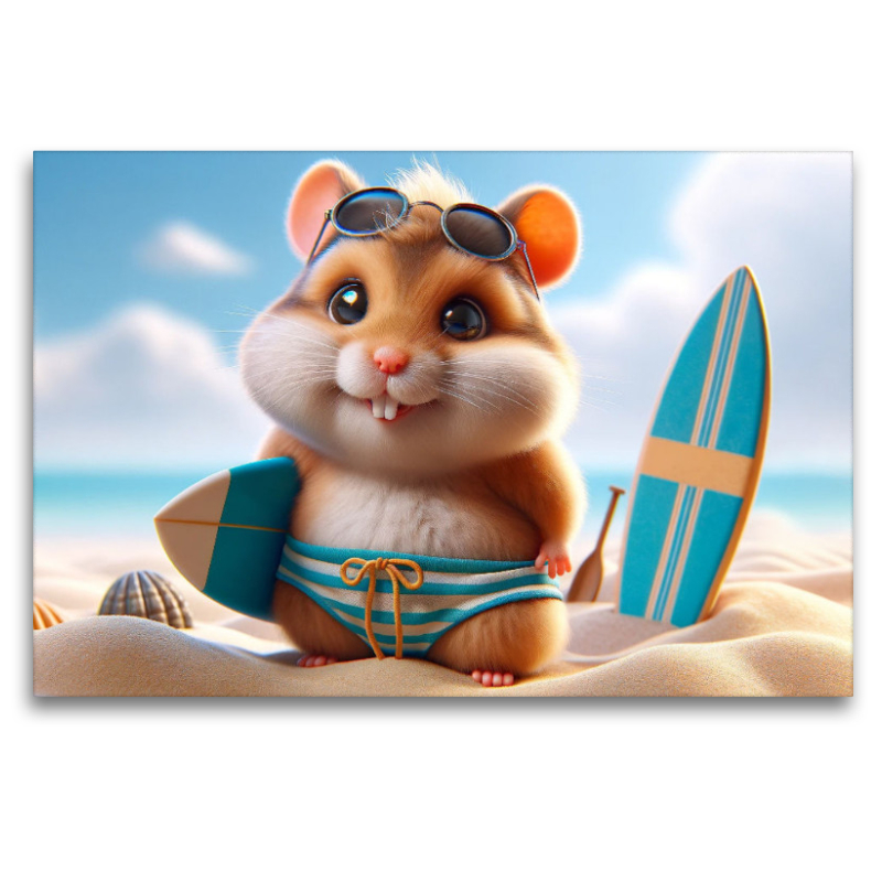 Sonnige Strandtage: Der Surf-Hamster und sein Sandabenteuer