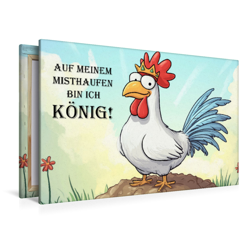 Hühnerkönig auf dem Mist