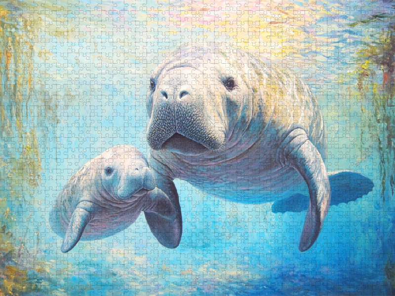 Manatee mit Baby