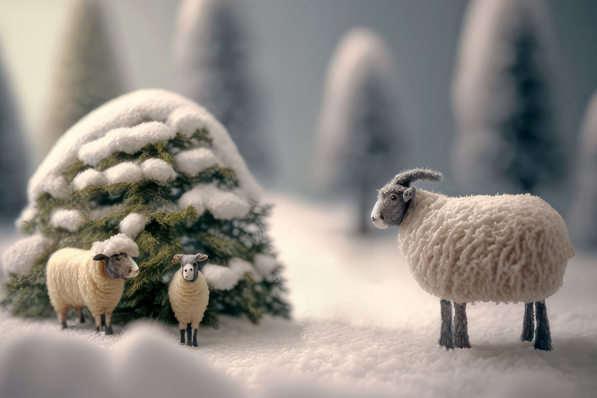 Sheep in the snow