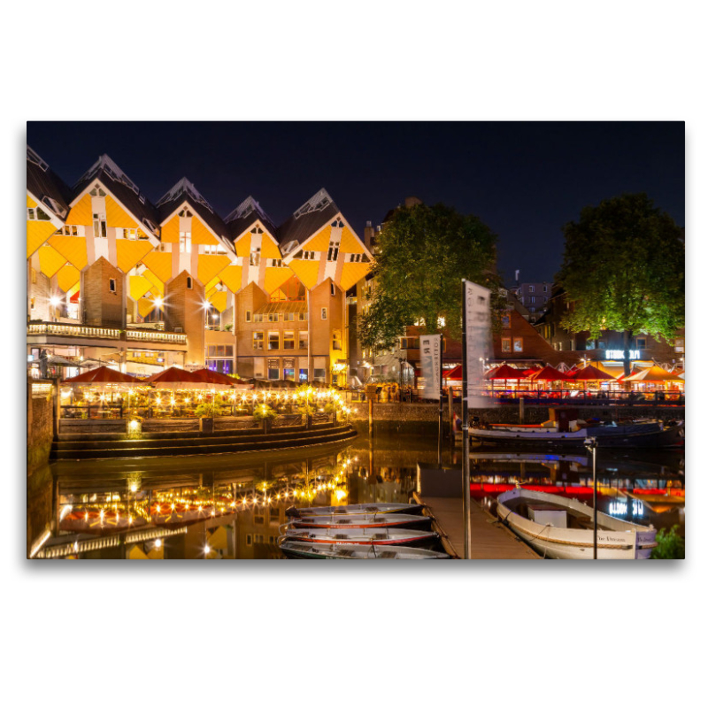 ROTTERDAM Alter Hafen und Kubushäuser bei Nacht