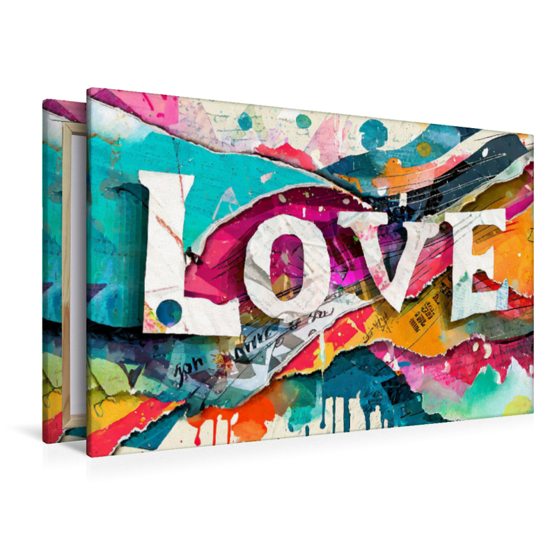 Abstrakt bunte Kunst mit Text Love