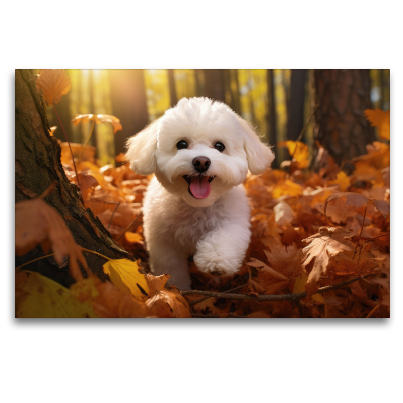 Ein Motiv aus dem Kalender 'Bichon frisé, weiße Hündchen mit lockigem Haar'