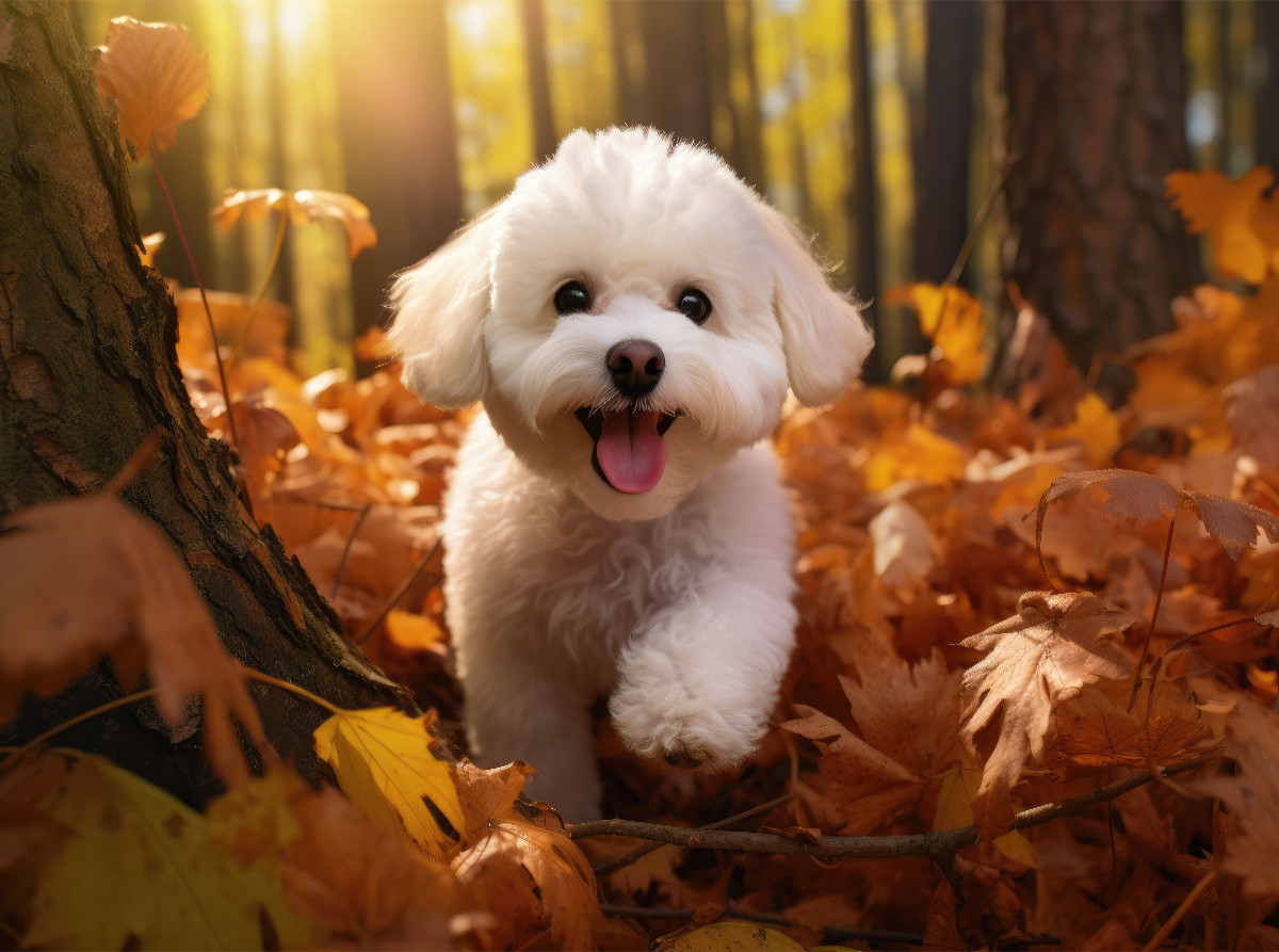 Ein Motiv aus dem Kalender 'Bichon frisé, weiße Hündchen mit lockigem Haar'