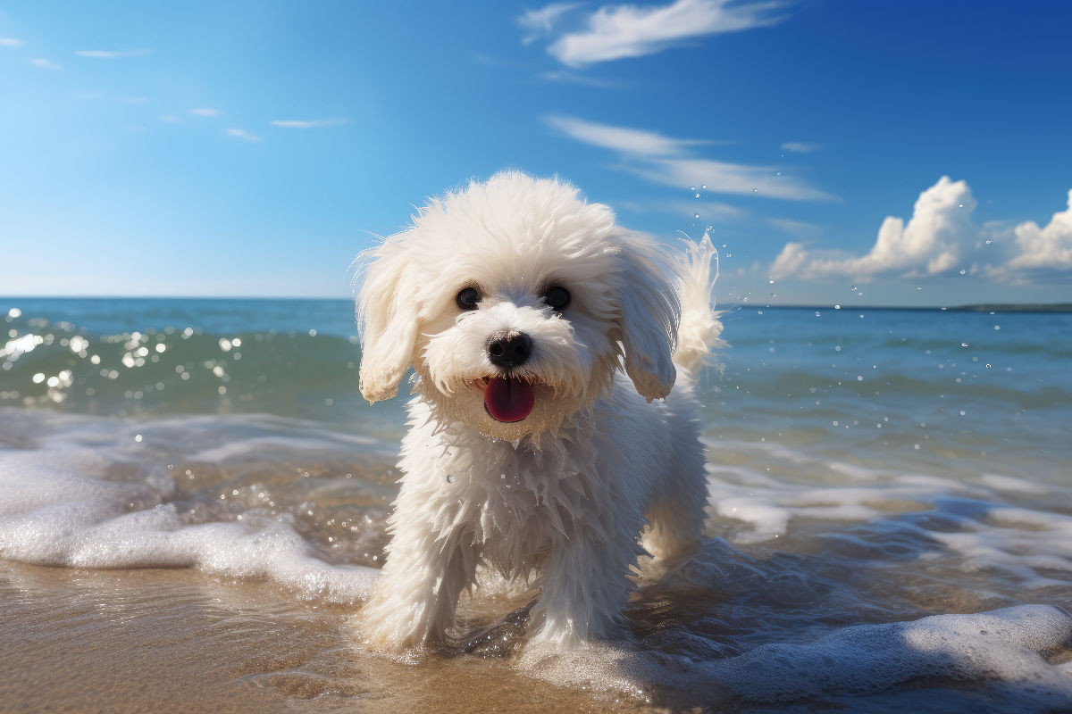 Ein Motiv aus dem Kalender 'Bichon frisé, weiße Hündchen mit lockigem Haar'