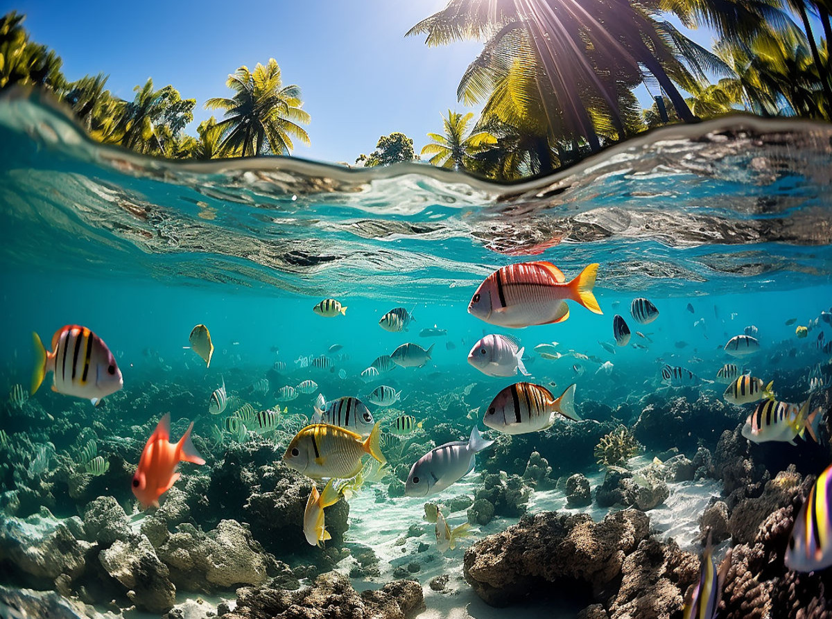 Kunterbuntes Treiben unter Wasser - Fische in den Tropen