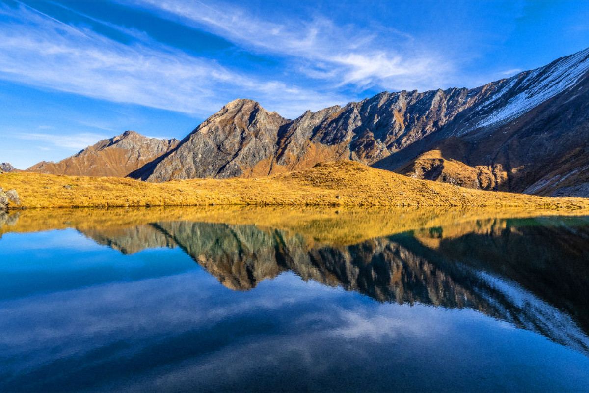 Herrliche Seespiegelung am Hacklsee