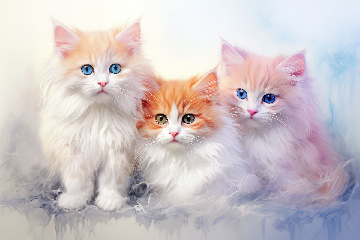 Des chats au style pastel