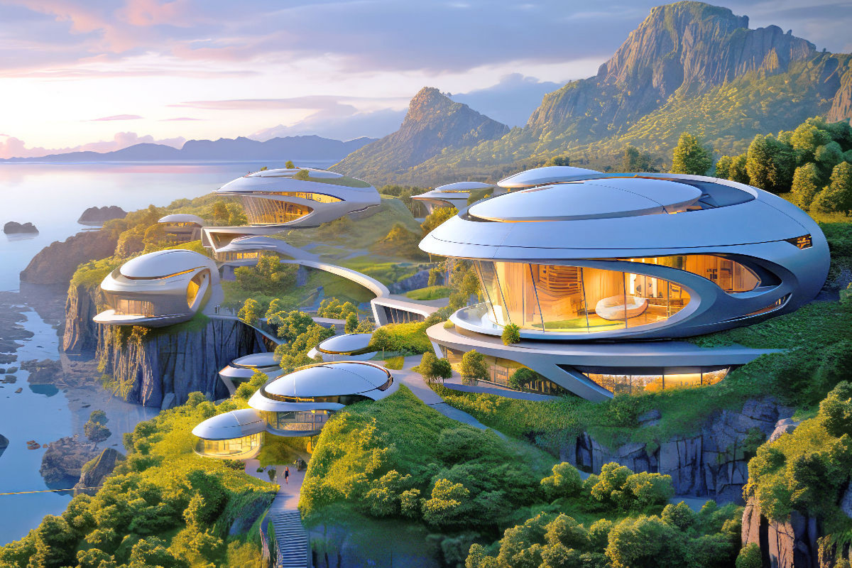 Futuristic modern dwellings