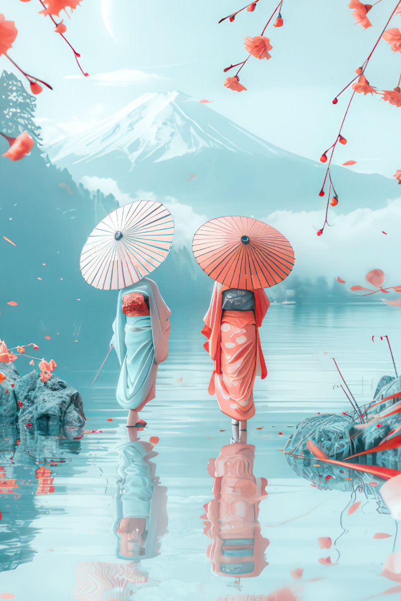 Illustrations d'inspiration japonaise