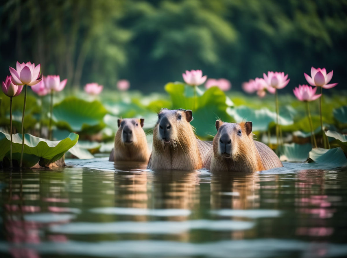 Capybaras - Wasserschweine in ihrem Element