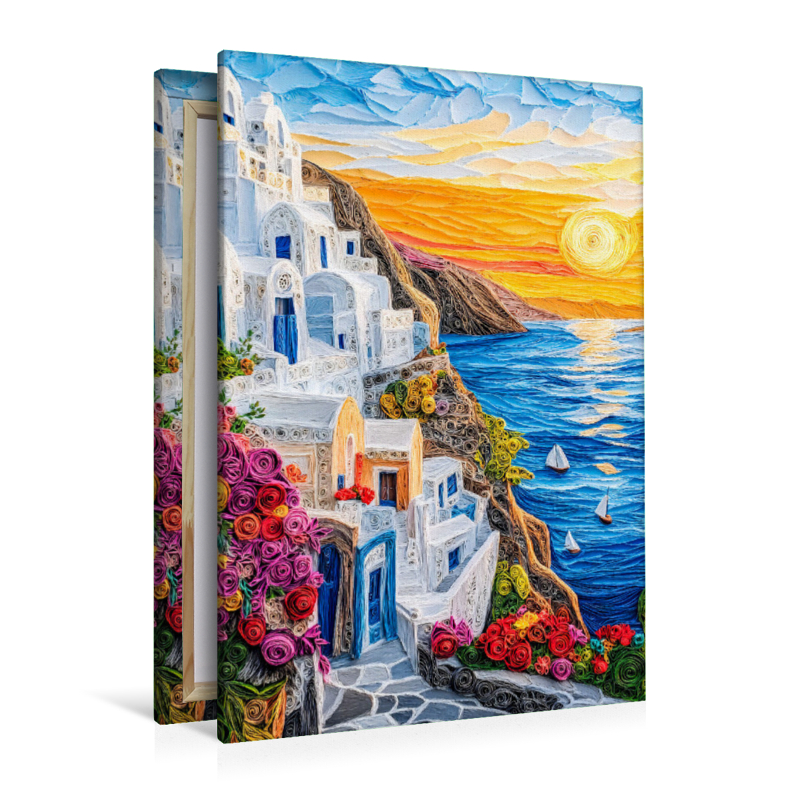 Santorin mit Sonnenuntergang