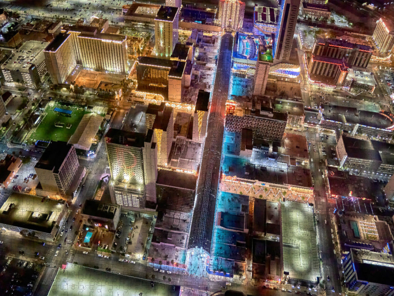 Fremont Street Luftaufnahme bei Nacht