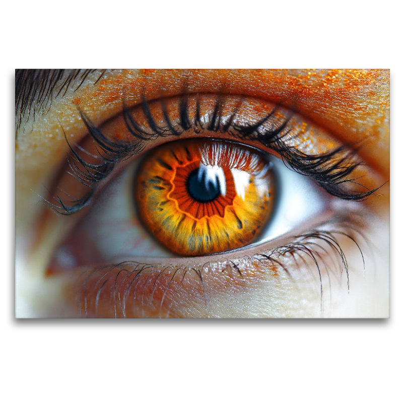 Feuerorange Augen mit warmen Iris-Tönen