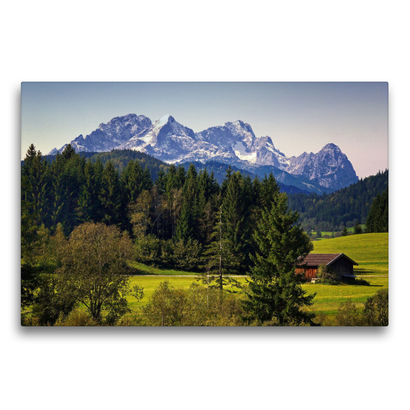 Blick auf die Alpspitze und Zugspitze.