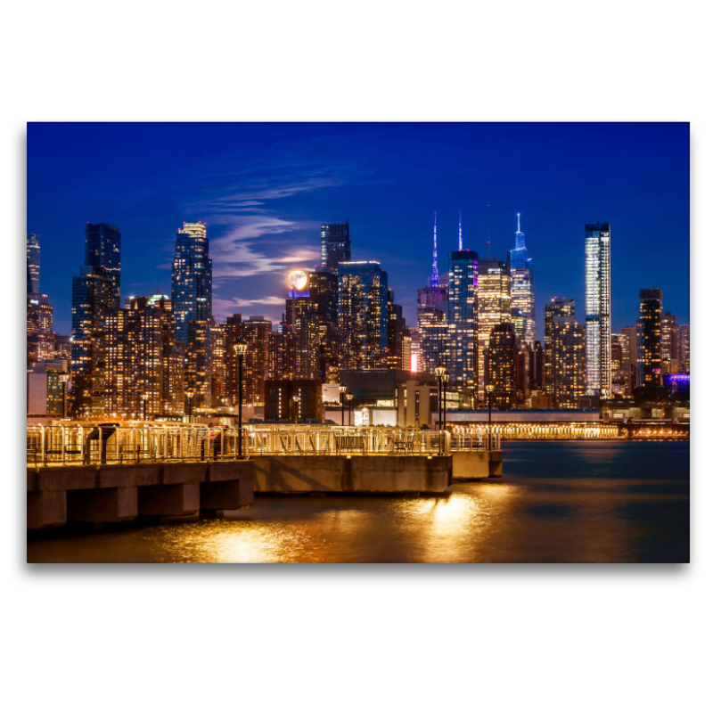 NYC Midtown Manhattan Skyline mit Vollmond