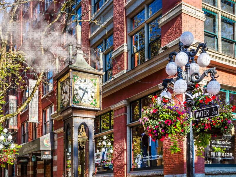 Historische Gastown Steam Clock in Vancouver