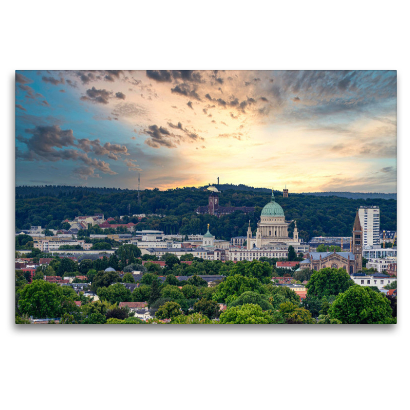 Ein Blick auf die Stadt Potsdam mit der Kirche St. Nikolai