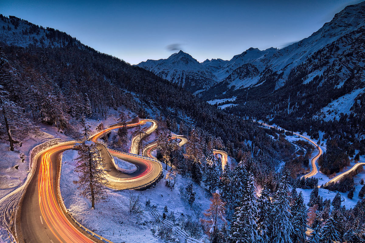 Maloja-Schlange (Maloja, Engadin, Schweiz)